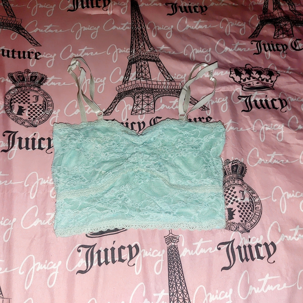 Mint Green Lace Crop Top